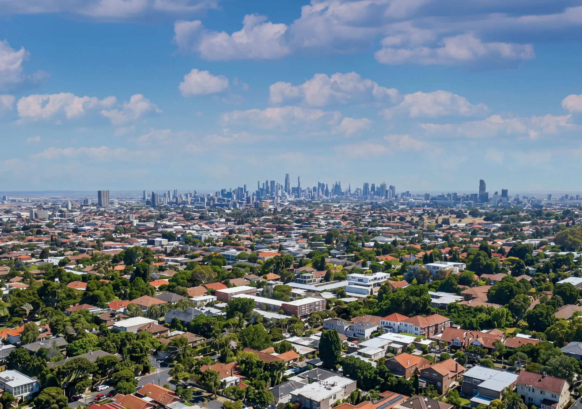 Aerial view of a built-in equity property